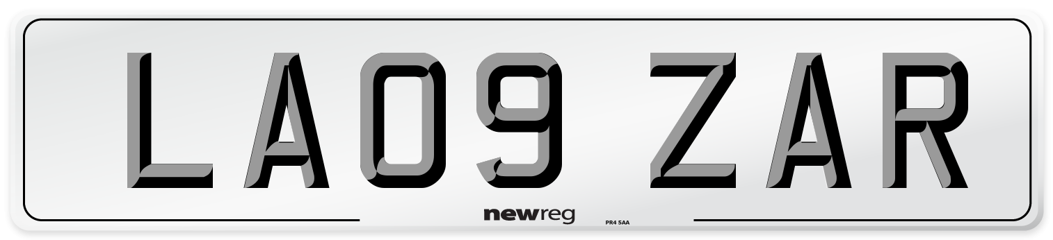 LA09 ZAR Number Plate from New Reg